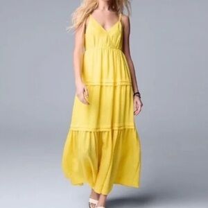 tiered Maxi Dress butter yellow summercore coastal cottagecore fairycore